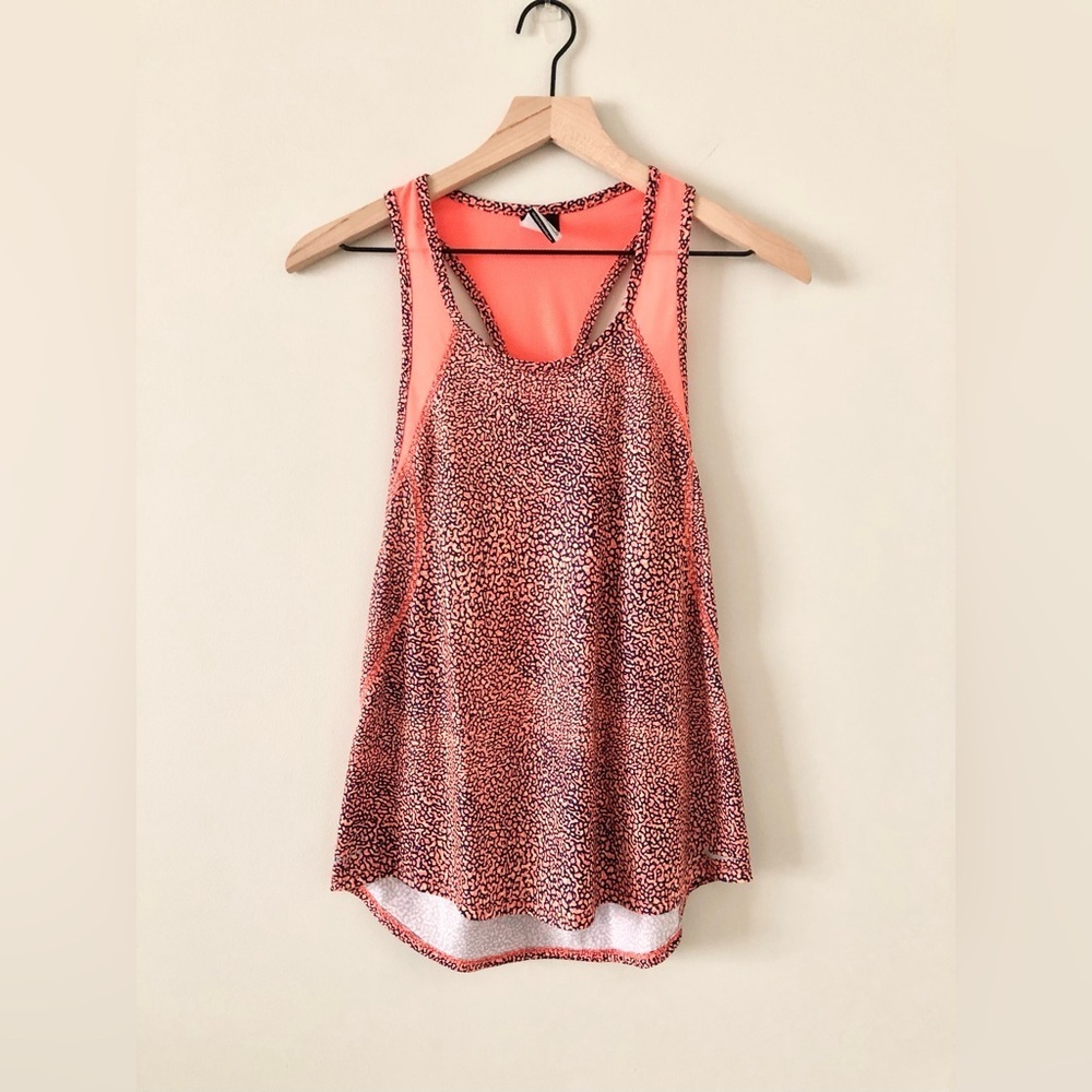 Nike Dry Fit Orange and Navy Tank in Animal Print - Size S